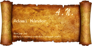 Adami Nándor névjegykártya